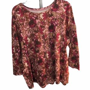 Laura Scott Floral Pattern Long Sleeve T-Shirt